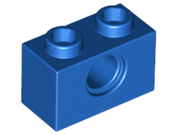 Technic, Brick 1 x 2 with Hole, Blue (3700 / 370023)