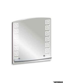 Зеркало для ванной комнаты Гермес 530*680 мм с полочкой