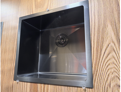 Мойка из нержавеющей  стали подстольного монтажа 49х44 ЧЕРНЫЙ Amalet *