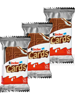 Шоколадно-молочное печенье Kinder Cards Mini 25.6гр (30 шт)