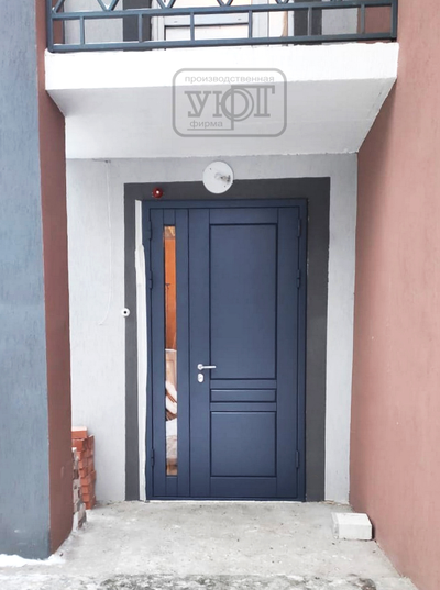 №5. 1,5 створчатая дверь со стеклопакетом. профильная конструкция.