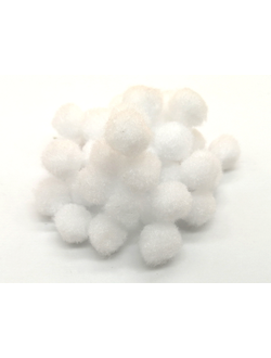 Помпоны декоративные, 15 мм белые (упаковка 45 штук)