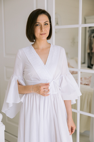 Будуарное платье-халат (белое)
