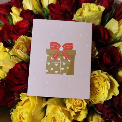 Букетная открытка