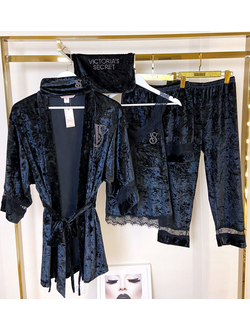 Домашняя одежда Виктория Сикрет 6в1 велюр черный