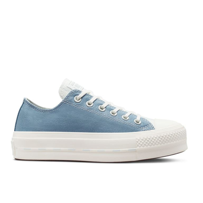 Кеды Converse Chuck Taylor Lift Crafted Canvas голубые короткие на платформе