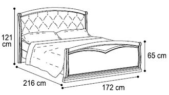 Кровать "Curvo Legno Capitonne" с изножьем 160х200 см