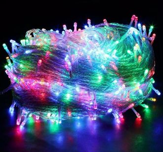 Гирлянда прозрачный провод 500led Цветная