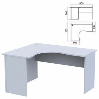 Стол компактный "Арго", 1400х1200х760 мм, левый, серый