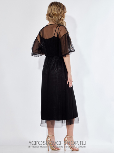 Женский нарядный комплект: платье и комбинация