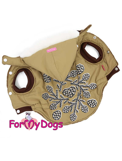 Куртка для больших собак шишки коричневая