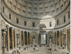 Картина обогреватель, репродукция Джованние Панини Интерьер римского Пантеона
