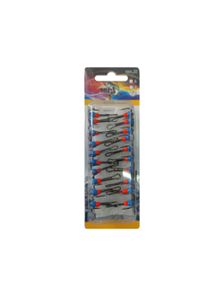 Тройной крючок с камнем размер: #8 (1уп-20шт кр.)