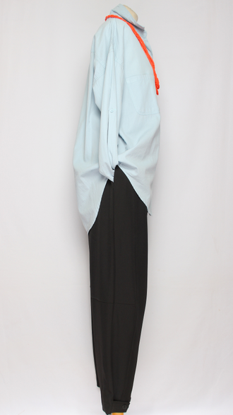 Брюки "Широкие хлястик" чёрные до р.52