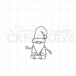 Штамп сидящий дед мороз