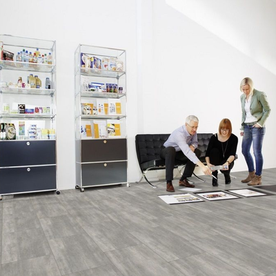 Виниловый пол Wineo 400 Stone Courage Stone Grey DB00137 клеевой