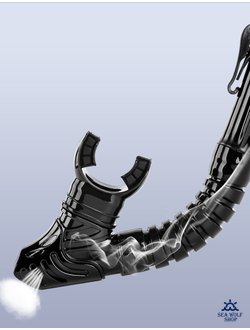 Трубка для дайвинга WAVE сухая, черный силикон