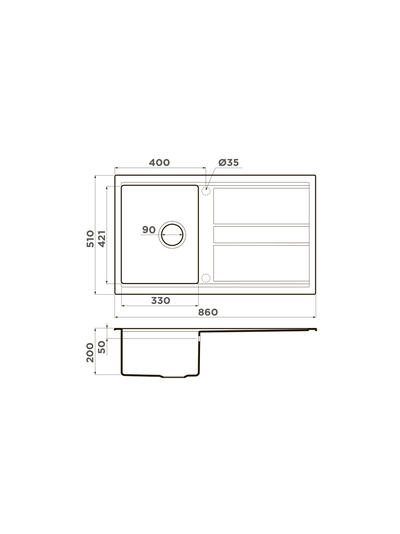 Мойка OMOIKIRI KITAGAWA 86 GR