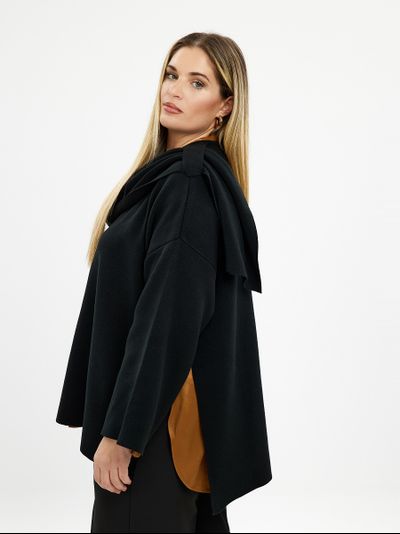 Вязаный кардиган-накидка