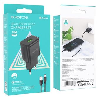 6974443380194	СЗУ розетка с кабелем Borofone BA59A Heavenly 1USB     + micro USB