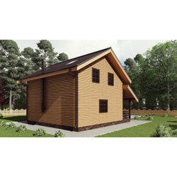 Двухэтажный каркасный дом с четырьмя спальнями 101м² (SK20)