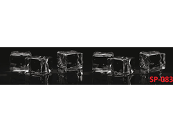 SP-083 ЧЕРНЫЙ ЛЕД  Глянцевая стеновая панель ALBICO  2800*610*6мм.