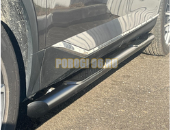 Пороги труба с проступью с покрытием "раптор" Папа Тюнинг d76 для GAC GS8 2025-