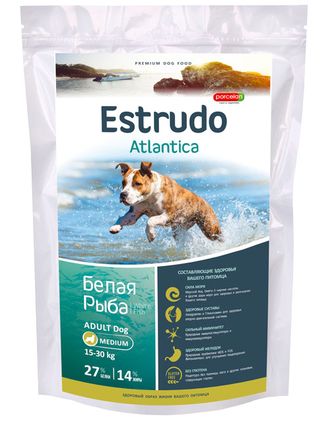 Estrudo Atlantica (Белая рыба) для взрослых собак средних пород склонных к аллергии 5 кг