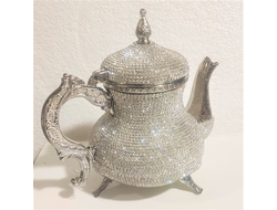 Заврочный чайник со стразами в серебре Турция арт.323-Т