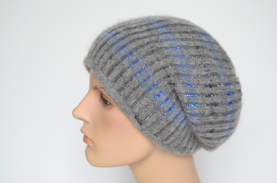 Серый женский берет со стразами Vizio Италия 8007 В