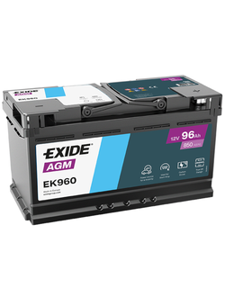 АККУМУЛЯТОР АВТОМОБИЛЬНЫЙ EXIDE AGM EK960 R+ 96Ah 850А (En)