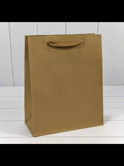 Крафт пакет плотный с веревочной ручкой, 260*120*320мм