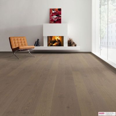 Паркетная доска Haro Дуб Ракушечно-Серый Маркант 538946 1-пол масло