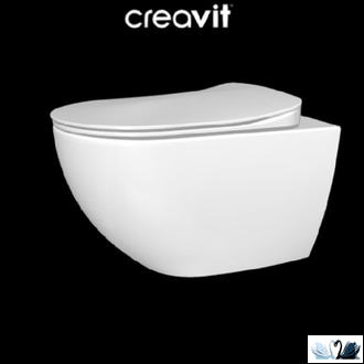 Чаша унитаза Creavit Free FE322.004 подвесная, безободковая, с биде, с краном для холодной воды. Круглая форма, скрытый крепеж.