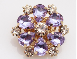 ПУГОВИЦЫ ДЕКОРАТИВНЫЕ СО СТРАЗАМИ, 25 мм. 50 шт. РК-00085. Цвет: Лавандовый