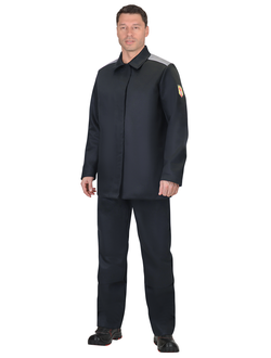 Костюм сварщика СИРИУС-РИГЕЛЬ-РОСС куртка длинная, брюки, черный с серым