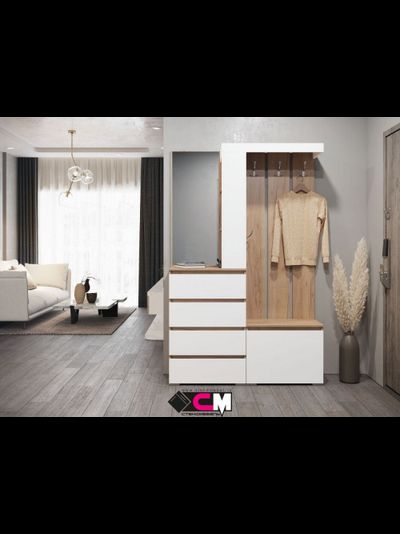 Хелен ПР 01 прихожая Дуб Крафт золотой/Белый