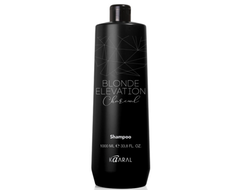 Kaaral BLONDE ELEVATION CHARCOAL SHAMPOO Черный угольный тонирующий шампунь для волос, 1000 мл