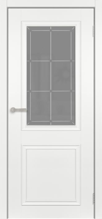дверь крашеная со стеклом "Прага 2" эмаль белая