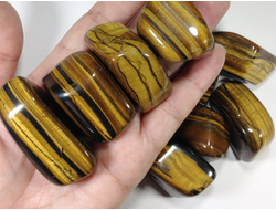 Тигровый глаз, крупная галтовка в ассортименте (35-58 мм, вес: 30-40 г) №13557