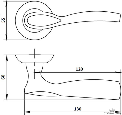 Ручка на раздельном основании FERRE R20.005 MACC (кофе)