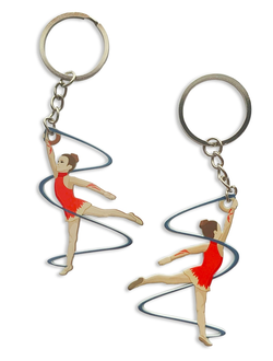 БРЕЛОК ГИМНАСТКА (МЕТАЛЛИЧЕСКИЙ ПЛОСКИЙ ДВУСТОРОННИЙ)