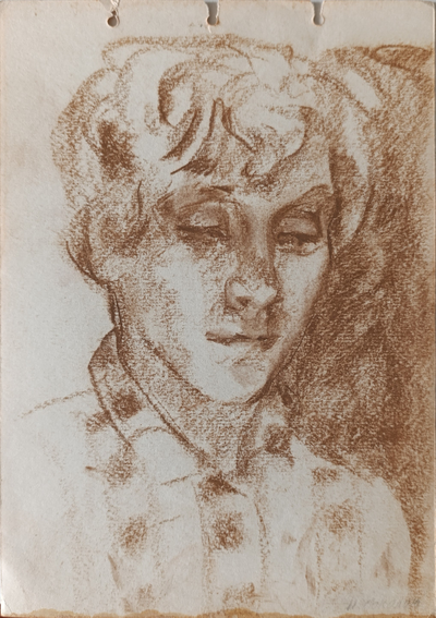 "Портрет" бумага сангина Соколов Н. 1950-е годы