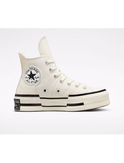 Кеды Converse на платформе низкие с черной полосой белые