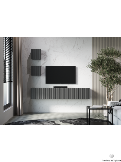 Инфинити гостиная подвесная 1800 мм Графит / мдф Эйфория QR-17