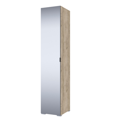 Пенал с зеркалом Теана Дуб Крафт Серый/МДФ Светло-серый (ТЭКС)