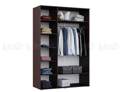 КИМ Шкаф 3-х ств.(1500*2230*520мм), белый глянец/венге