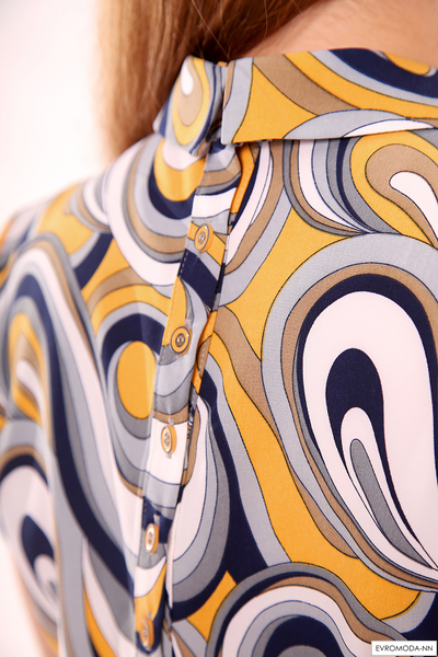 Блузка с жабо принт 813 Pretty One р. 38/ 46 RU