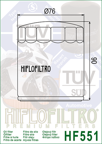 Масляный фильтр HIFLO FILTRO HF551 для Moto Guzzi (30153000)