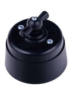 ретро выключатель поворотный черный